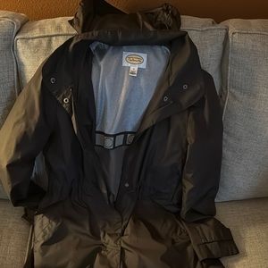 Black Raincoat with Hood